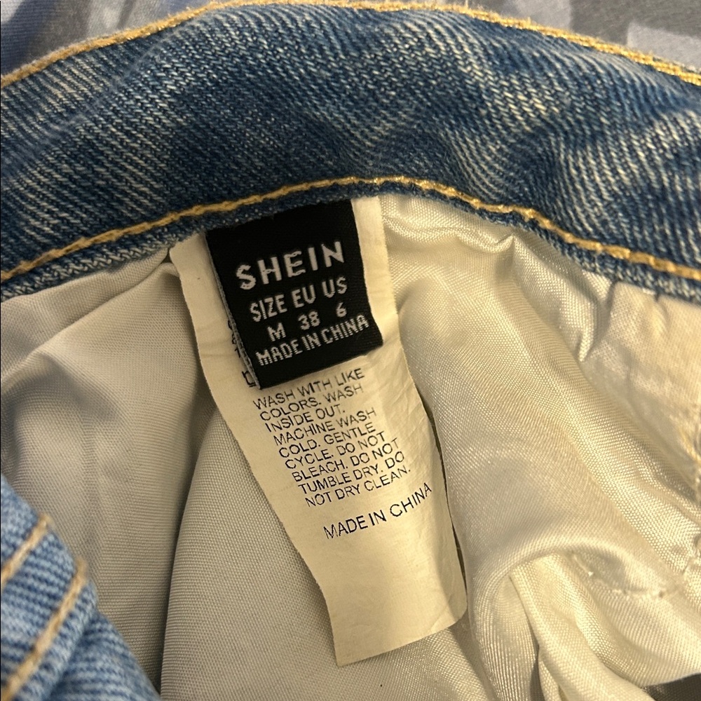 SHEIN Light Blue Distressed Boyfriend Jeans - Picture 3 of 3